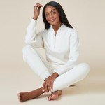 Softies DreamTech 1/4 Zip Jogger Set, Almond, L
