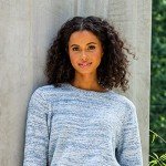 Softies Marshmallow Crew Neck Lounger with Pockets, Heather Spring Lake, S/M