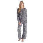 Softies Marshmallow Crew Neck Two-Piece Lounge Set for Women, Ultra-Soft, Heather Black, S
