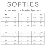Softies Solid Marshmallow Reverse Seam Crew Neck Lounge Set for Women, 2 Piece Loungewear with Bracelet Sleeves, Made of Cloud Soft Fabric, Black, X-Large