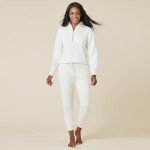 Softies DreamTech 1/4 Zip Jogger Set, Almond, L