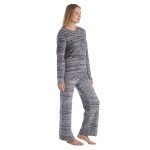 Softies Marshmallow Crew Neck Two-Piece Lounge Set for Women, Ultra-Soft, Heather Black, S
