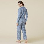 Softies Heather Marshmallow Johnny Collar Lounge Set, Heather Midnight, XL
