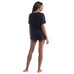 Softies Dream Slouchy Tee Top with Shorts Lounge Set for Women, Black, M