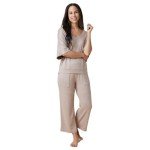 Softies Dream Relaxed V-Neck with Capri Lounge Set, Coco, XS