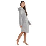Softies Women's Ultra Soft Hooded Snuggle Lounger with Kangaroo Pocket, Gray, L/XL