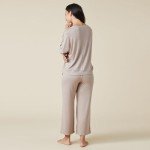 Softies Dream Relaxed V-Neck with Capri Lounge Set, Coco, XS