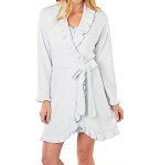 Softies 36" Ruffle Chenille Robe for Women, Lightweight, Light Blue, XL