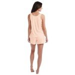 Softies Womens Dream Tank Top with Shorts Lounge Set, Apricot, Medium