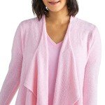 Softies Women's Cozy Cloud Cardigan with Bracelet Thumb Holes, Pink, X/XL