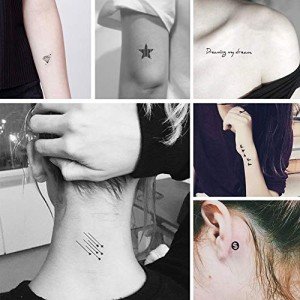 Everjoy 180+ Tiny Cute Patterns Temporary Tattoos - 30 Pcs, Waterproof Words, Lines, Flowers, Artworks, Figures, Hearts, Patterns for Kids, Adults, Women and Men