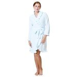 Softies 36" Ruffle Chenille Robe for Women, Lightweight, Light Blue, XL