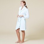 Softies 36" Ruffle Chenille Robe for Women, Lightweight, Light Blue, XL