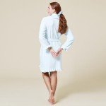 Softies 36" Ruffle Chenille Robe for Women, Lightweight, Light Blue, XL