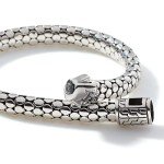 John Hardy Dot Collection, Women's Bracelet, 6.55MM 925-Sterling Silver, Luxury Women's Wrist Bracelet with Pusher Clasp, Size Large