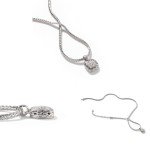 John Hardy Women's Silver Diamond Pave Square Pendant on Chain Necklace, Classic Chain Collection