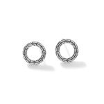 John Hardy Women's Chain Silver Round Stud Earrings, Classic Chain Collection