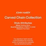 John Hardy Women's Chain Silver Round Stud Earrings, Classic Chain Collection