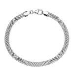 Miabella 925 Sterling Silver Italian 5mm Mesh Link Chain Bracelet for Women, Made in Italy (8 Inches)