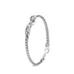 John Hardy Legends Collection Naga Bracelet, 3.5MM 925-Sterling Silver Double Naga-Head with Blue Sapphire Eyes Wrist Bracelet with Cobra Chain and Lobster Claw Clasp, Medium