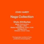 John Hardy Legends Collection Naga Bracelet, 3.5MM 925-Sterling Silver Double Naga-Head with Blue Sapphire Eyes Wrist Bracelet with Cobra Chain and Lobster Claw Clasp, Medium