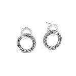 John Hardy Women's Chain Hammered Silver Interlinking Earrings, Classic Chain Collection