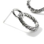 John Hardy Women's Chain Hammered Silver Interlinking Earrings, Classic Chain Collection