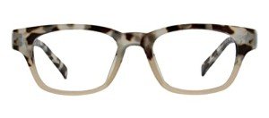 Peepers by PeeperSpecs Women's Layover Square Blue Light Blocking Reading Glasses, Gray Tortoise/Pink, 49 + 1.75