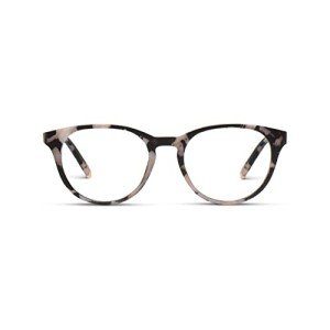 Peepers by PeeperSpecs Canyon Round Blue Light Blocking Reading Glasses, Black Marble, 49 + 1.5