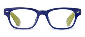 Peepers by PeeperSpecs Bellissima Square Blue Light Blocking Reading Glasses, Navy/Green, 49 + 1.75