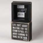 Primitives by Kathy 16336 Classic Box Sign, 4 x 4-Inches, Dance In The Rain