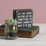 Primitives by Kathy 16336 Classic Box Sign, 4 x 4-Inches, Dance In The Rain