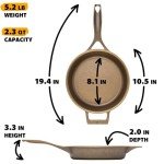 Stargazer 10.5-Inch Cast Iron Skillet | Made in USA, Seasoned, Even Heat Distribution, Easy to Clean, Smooth Nonstick Finish for Grilling, Frying, Sauteing, Searing, Baking