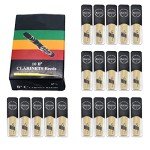 20-Pack Bb Clarinet Reeds, Strength 2.5, Portable Case