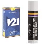Vandoren Bb Clarinet Bundle: V21 Reeds & Cork Grease
