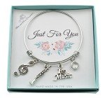 Stainless Steel Clarinet Bangle Bracelet for Music Lovers