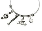 Stainless Steel Clarinet Bangle Bracelet for Music Lovers