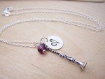 Personalized Sterling Silver Clarinet Charm Necklace