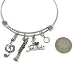 Stainless Steel Clarinet Bangle Bracelet for Music Lovers