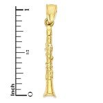 10K Gold Clarinet Pendant for Music Lovers