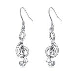 Sterling Silver Clarinet Dangle Earrings for Music Lovers