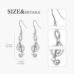 Sterling Silver Clarinet Dangle Earrings for Music Lovers