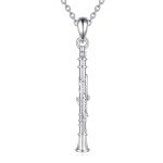 Sterling Silver Clarinet Pendant Necklace for Music Lovers