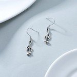 Sterling Silver Clarinet Dangle Earrings for Music Lovers