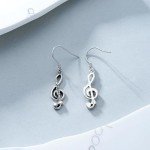 Sterling Silver Clarinet Dangle Earrings for Music Lovers