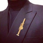 Gold Plated Clarinet Brooch Pin with Gift Box
