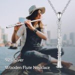 Sterling Silver Clarinet Pendant Necklace for Music Lovers