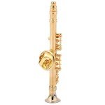 Gold Plated Clarinet Brooch Pin with Gift Box