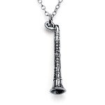 Sterling Silver Clarinet Pendant Necklace by AZAGGI