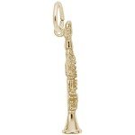 14k Yellow Gold Clarinet Charm for Jewelry